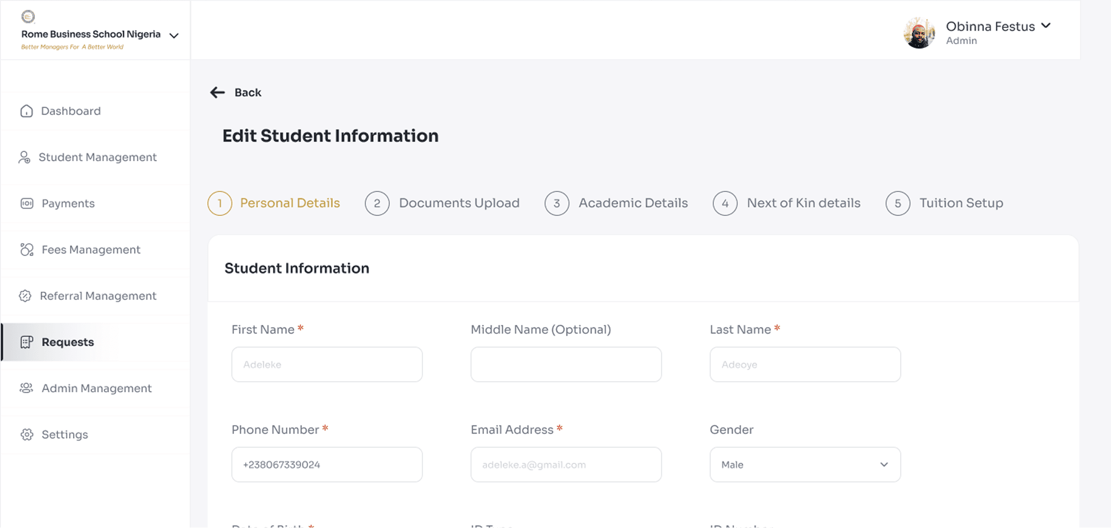 Education dashboard